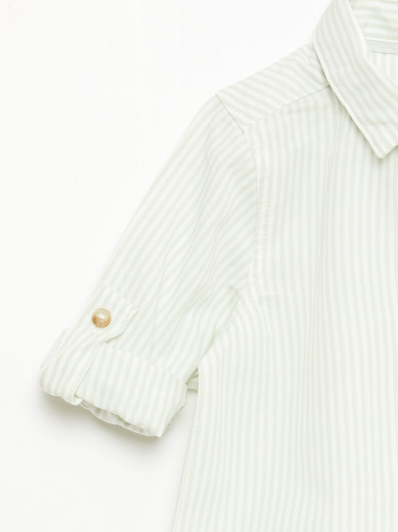 Chemise en coton avec nœud papillon amovible Blanc - Kiabi