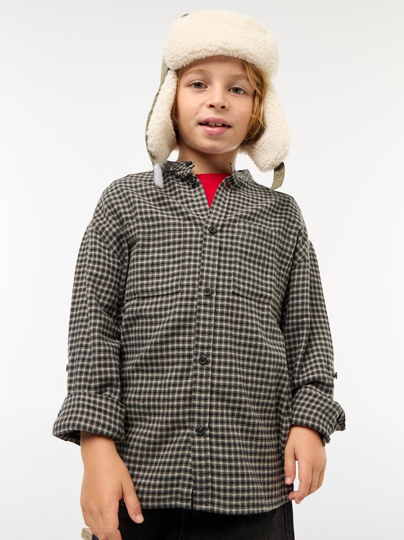 Chemise en coton Noir - Kiabi