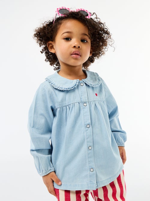 Chemise en denim avec broderie cœur - Kiabi