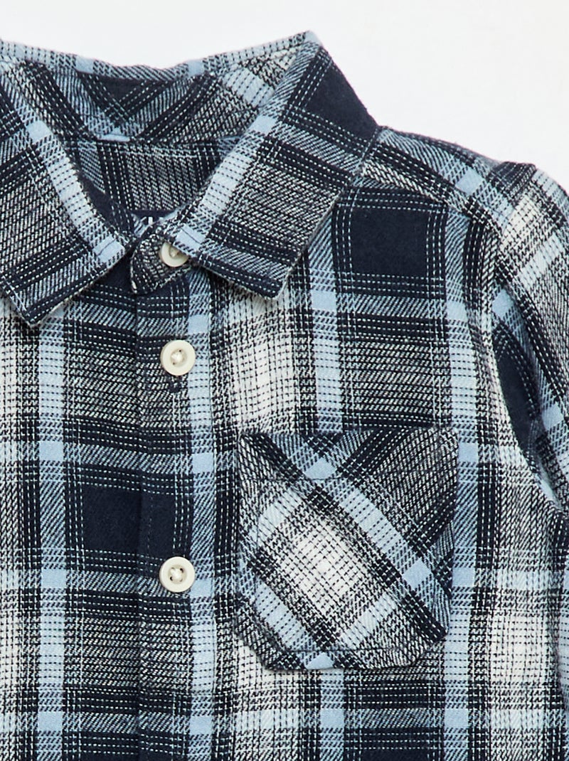 Chemise en flanelle à carreaux Bleu marine - Kiabi