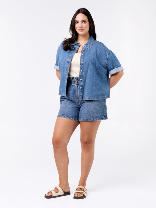 Chemise en jean à manches courtes - Kiabi