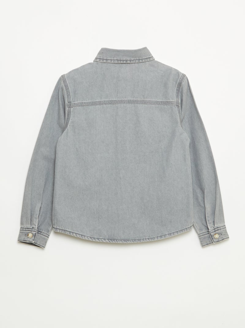 Chemise en jean avec poche poitrine Gris - Kiabi