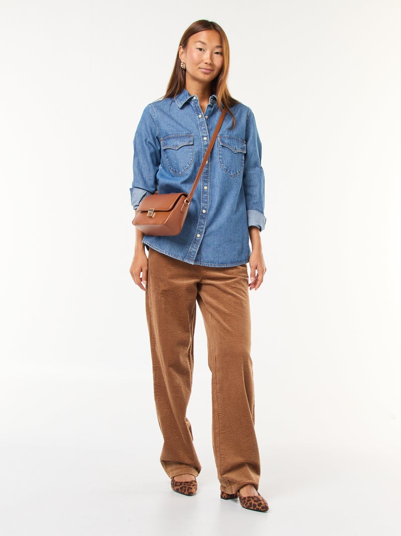 Chemise en jean avec poches à rabat Bleu - Kiabi