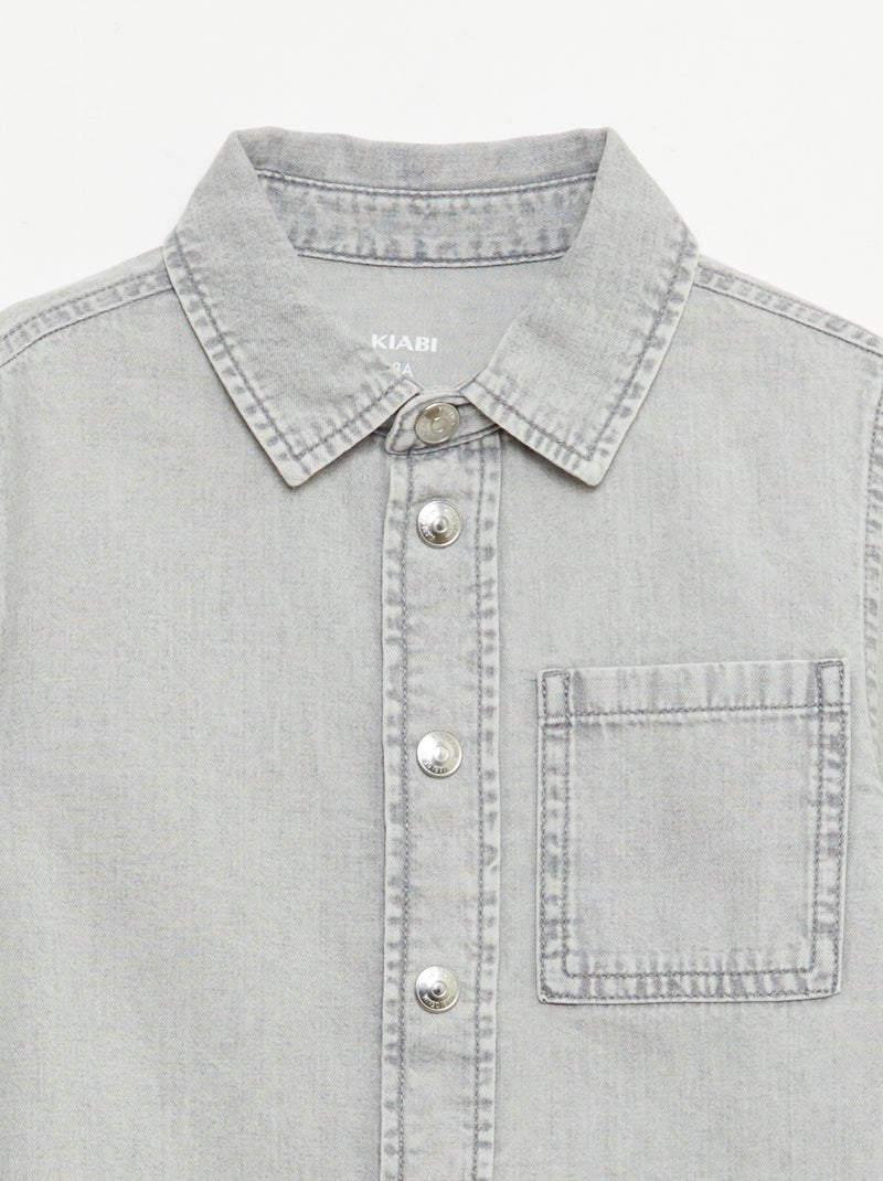 Chemise en jean Gris - Kiabi