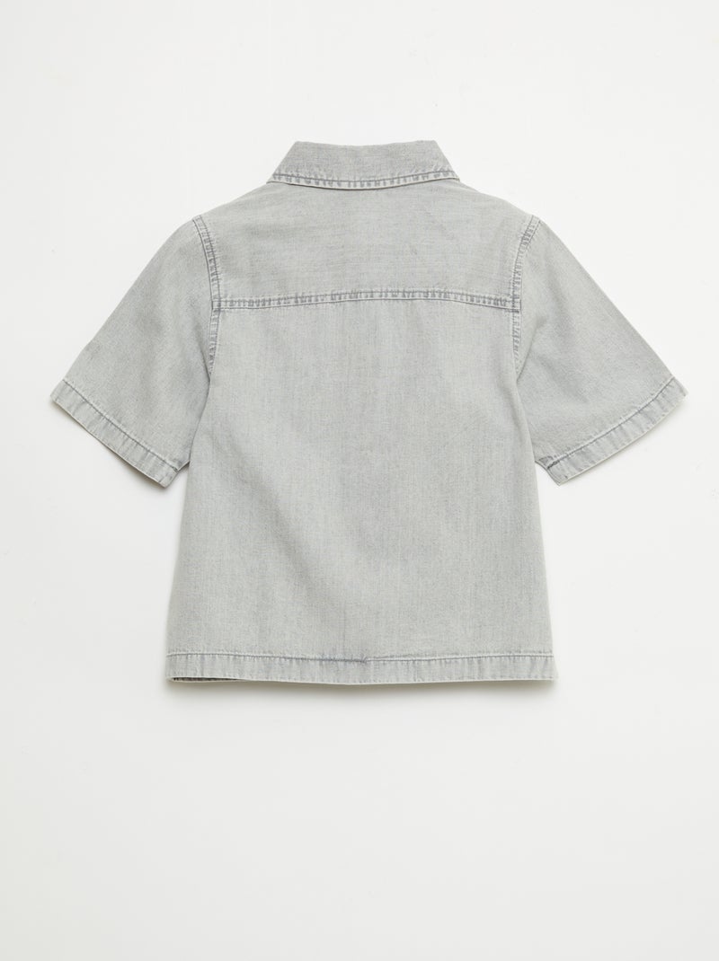 Chemise en jean Gris - Kiabi