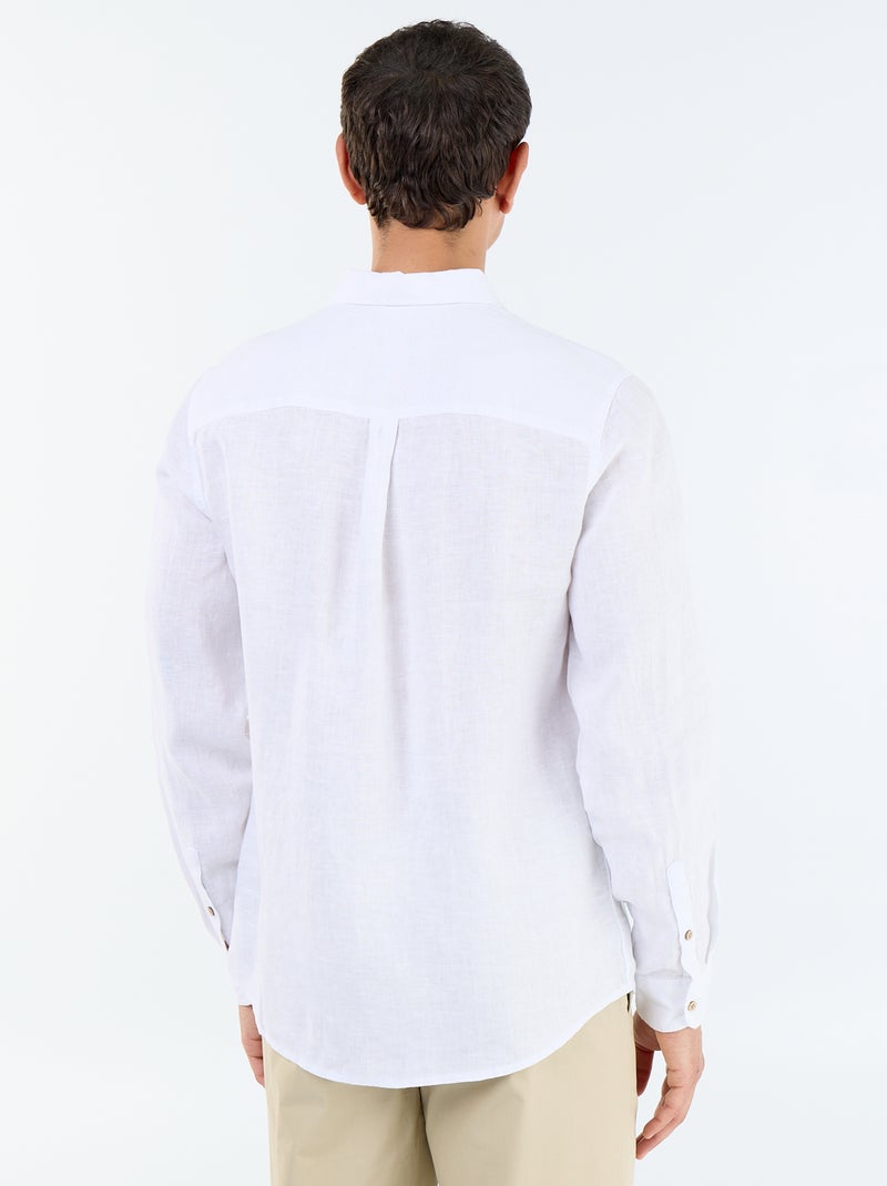 Chemise en lin Blanc - Kiabi