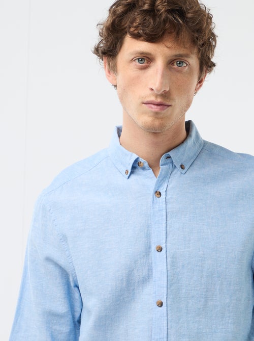 Chemise en lin mélangé - Kiabi