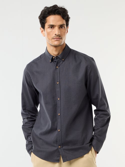 Chemise en lin mélangé - Kiabi