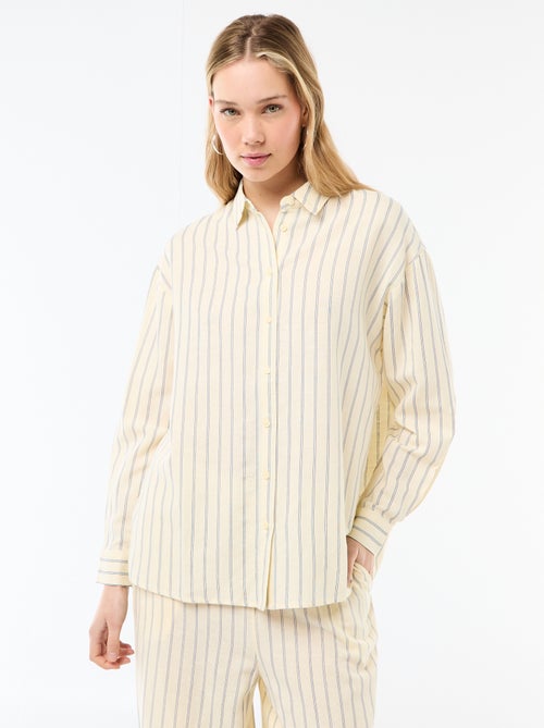 Chemise en lin mélangé - Kiabi