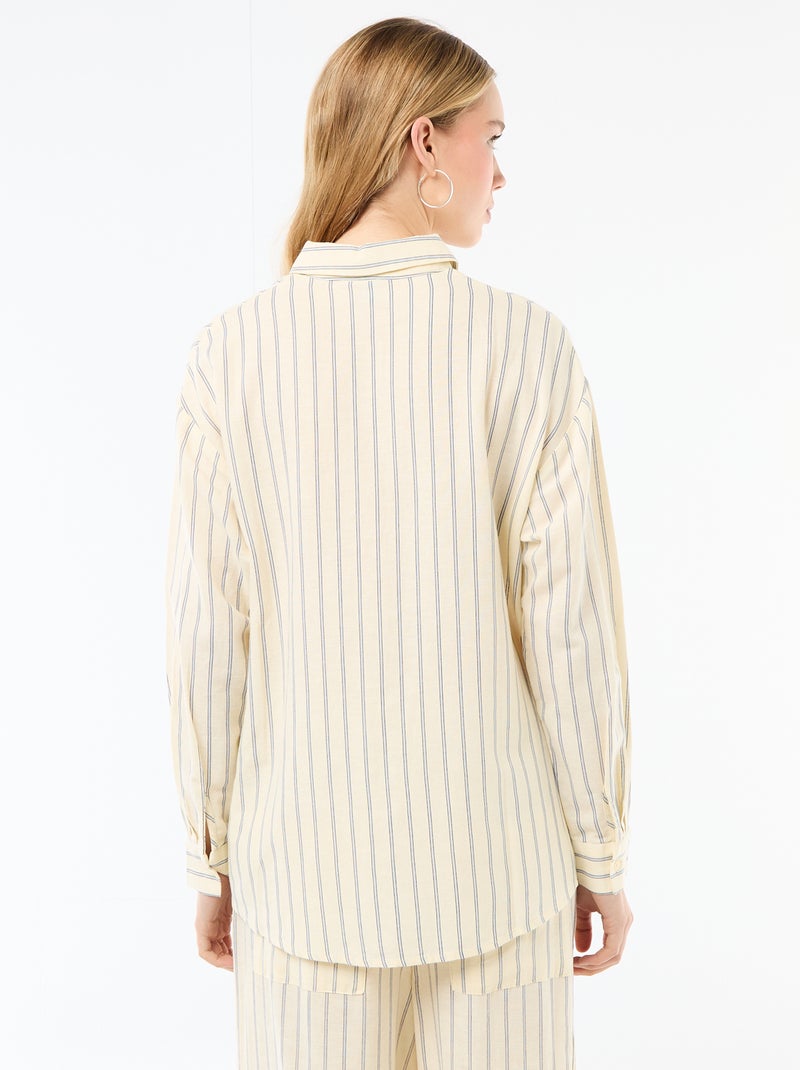 Chemise en lin mélangé Jaune - Kiabi