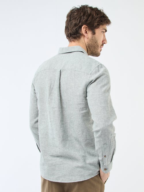 Chemise en lin mélangé - Kiabi