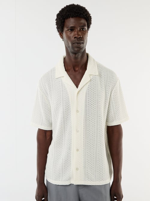 Chemise en maille ajourée et à manches courtes - Kiabi