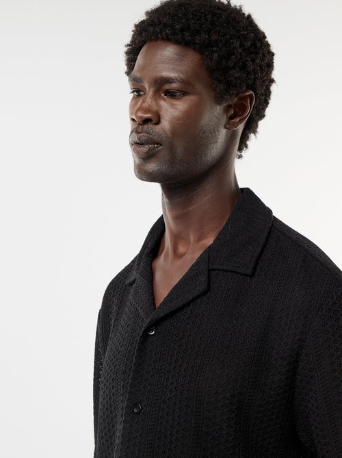 Chemise en maille ajourée et à manches courtes - Kiabi