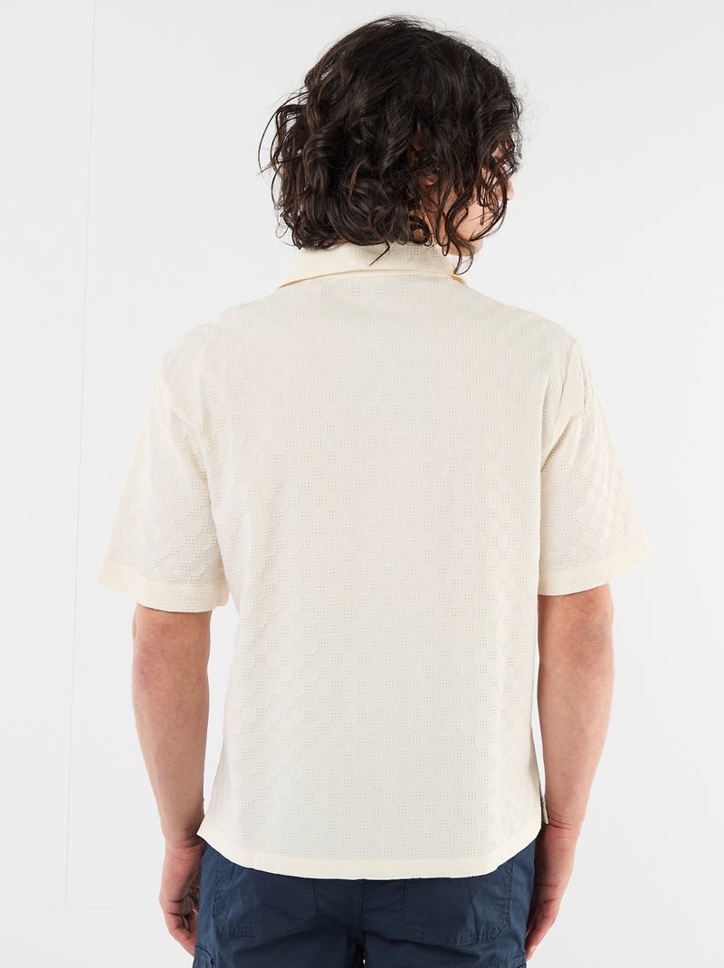 Chemise en maille fantaisie à manches courtes Blanc - Kiabi