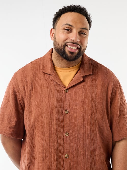 Chemise en maille fantaisie à manches courtes - Kiabi