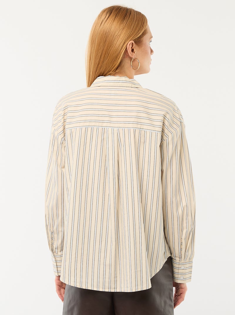 Chemise en popeline à manches longues Blanc - Kiabi