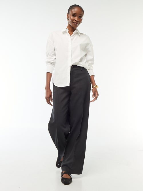 Chemise en popeline à manches longues - Kiabi