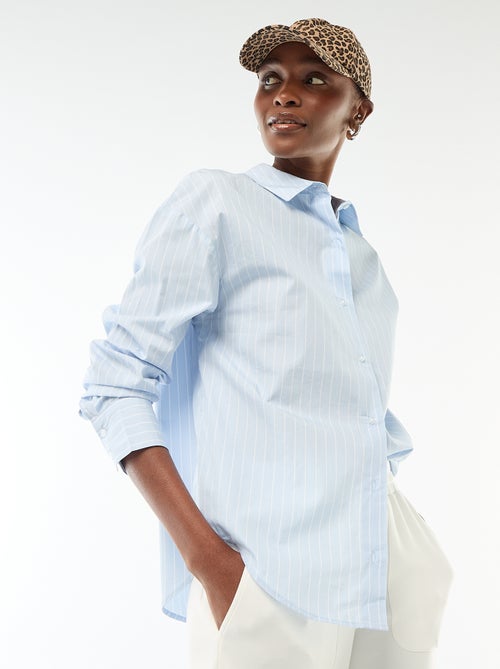 Chemise en popeline à manches longues - Kiabi