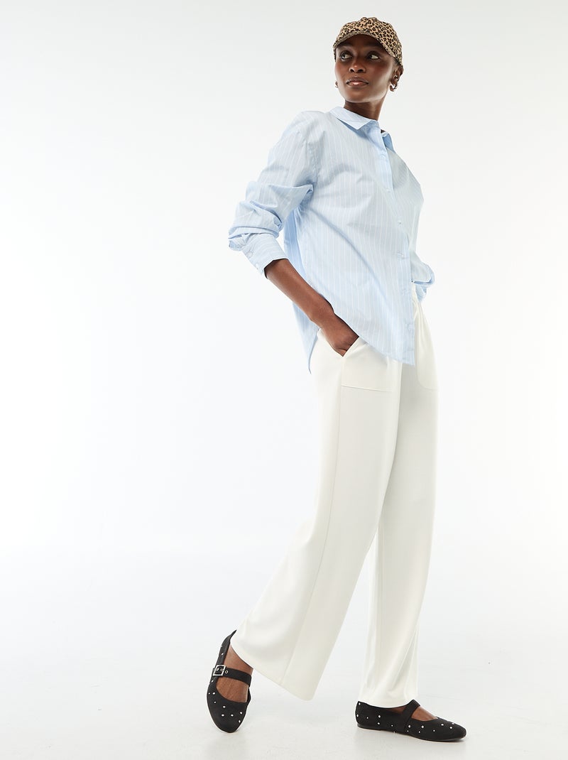 Chemise en popeline à manches longues Bleu - Kiabi