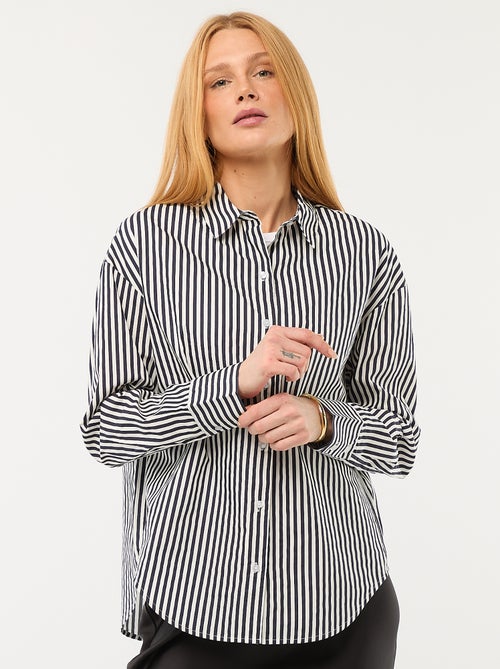 Chemise en popeline à manches longues - Kiabi