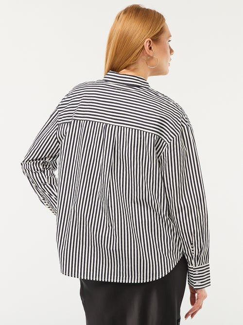 Chemise en popeline à manches longues - Kiabi