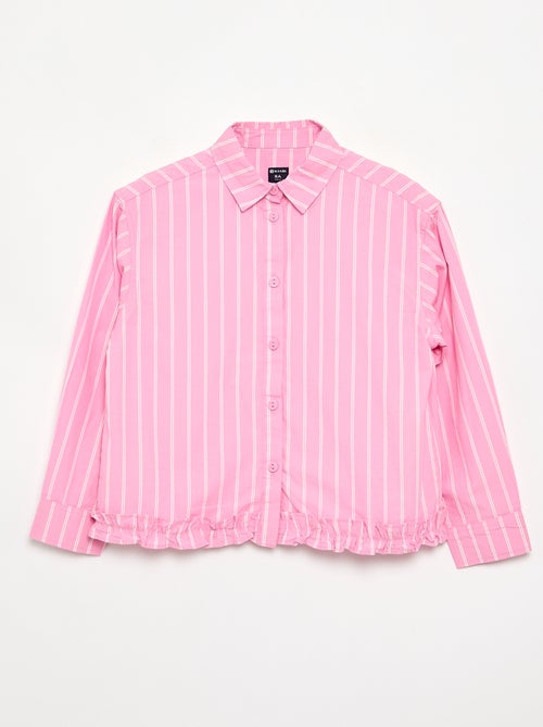 Chemise en popeline avec base volantée - Kiabi