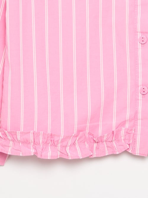 Chemise en popeline avec base volantée - Kiabi