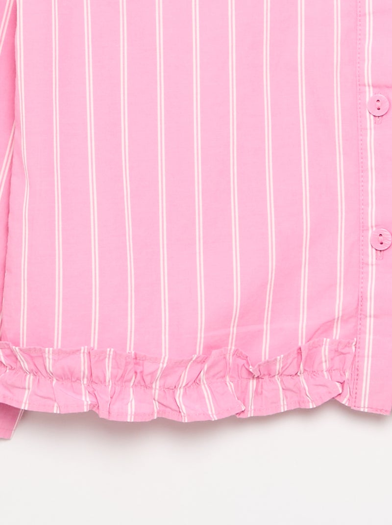 Chemise en popeline avec base volantée Rose - Kiabi