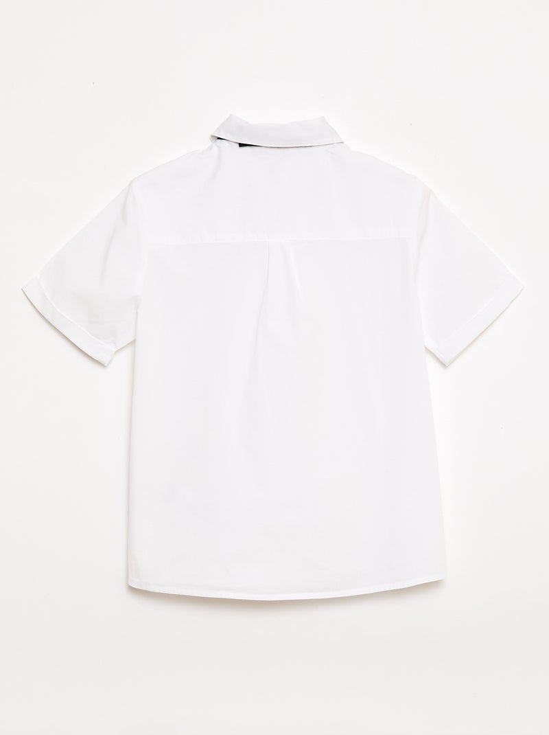 Chemise en popeline avec nœud papillon Blanc - Kiabi