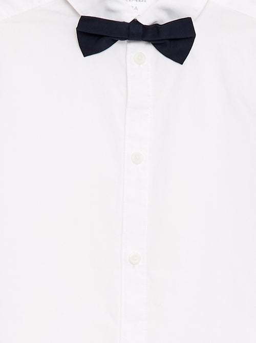 Chemise en popeline avec nœud papillon - Kiabi