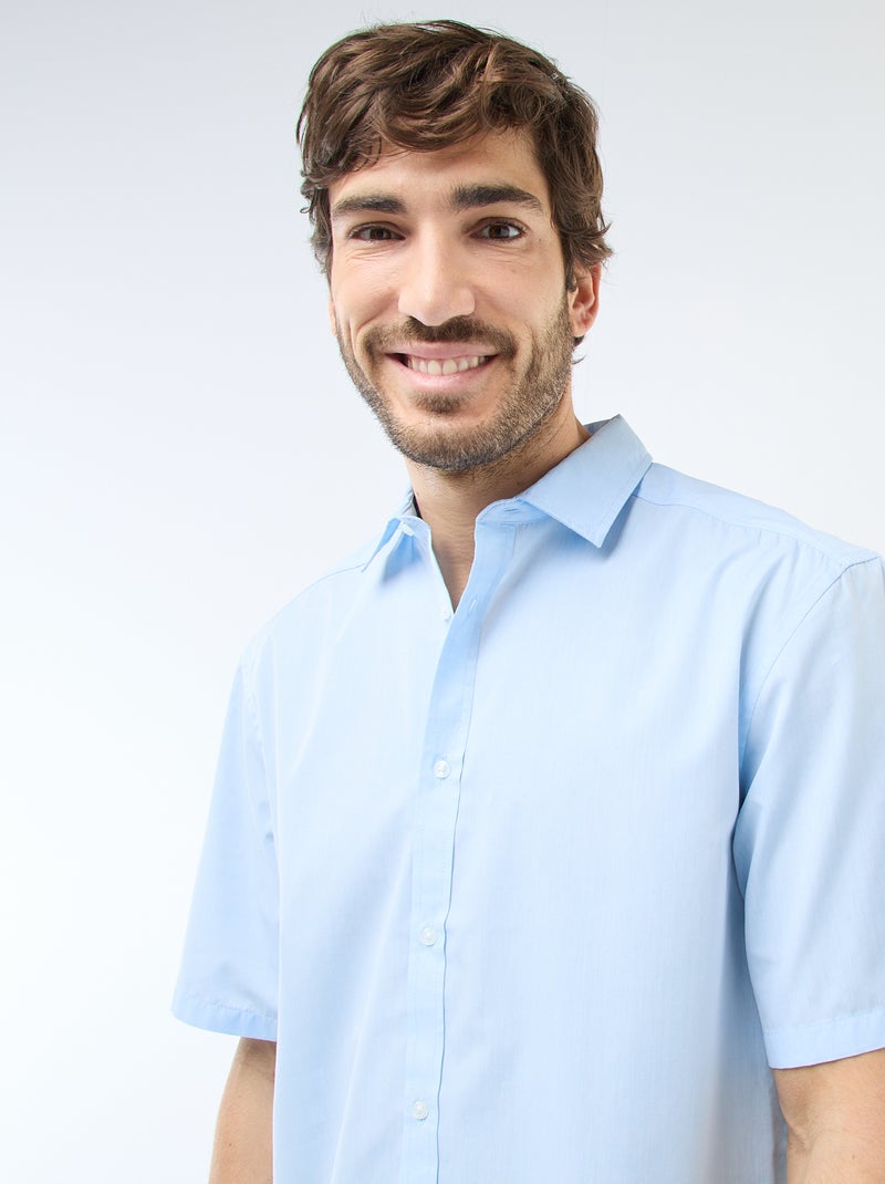 Chemise en popeline Bleu - Kiabi