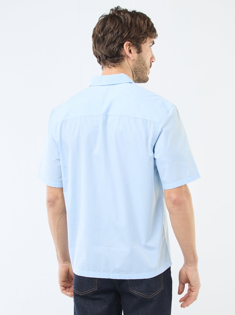 Chemise en popeline Bleu - Kiabi
