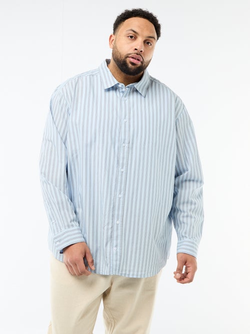 Chemise en popeline rayée - Kiabi