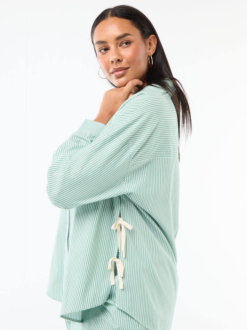 Chemise en popeline Vert - Kiabi