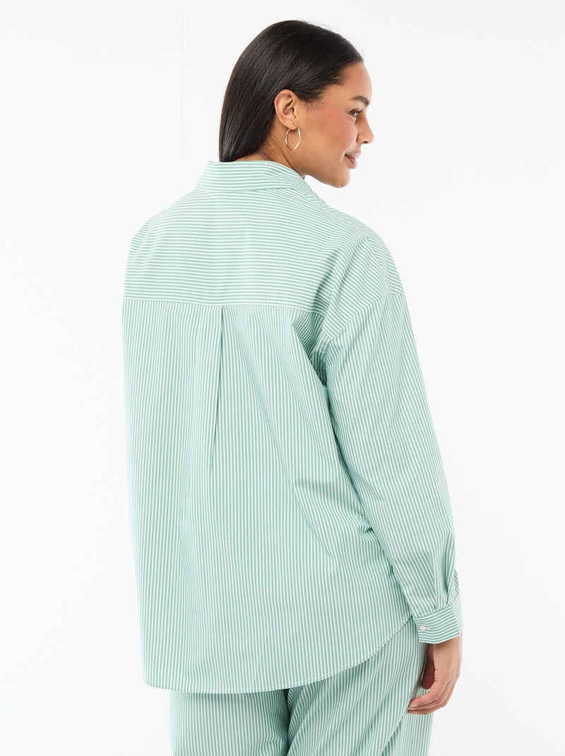Chemise en popeline Vert - Kiabi