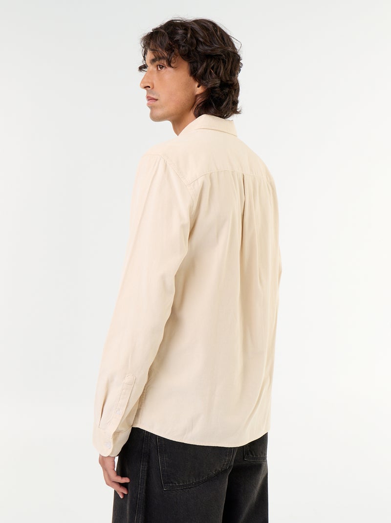 Chemise en velours côtelé Beige - Kiabi