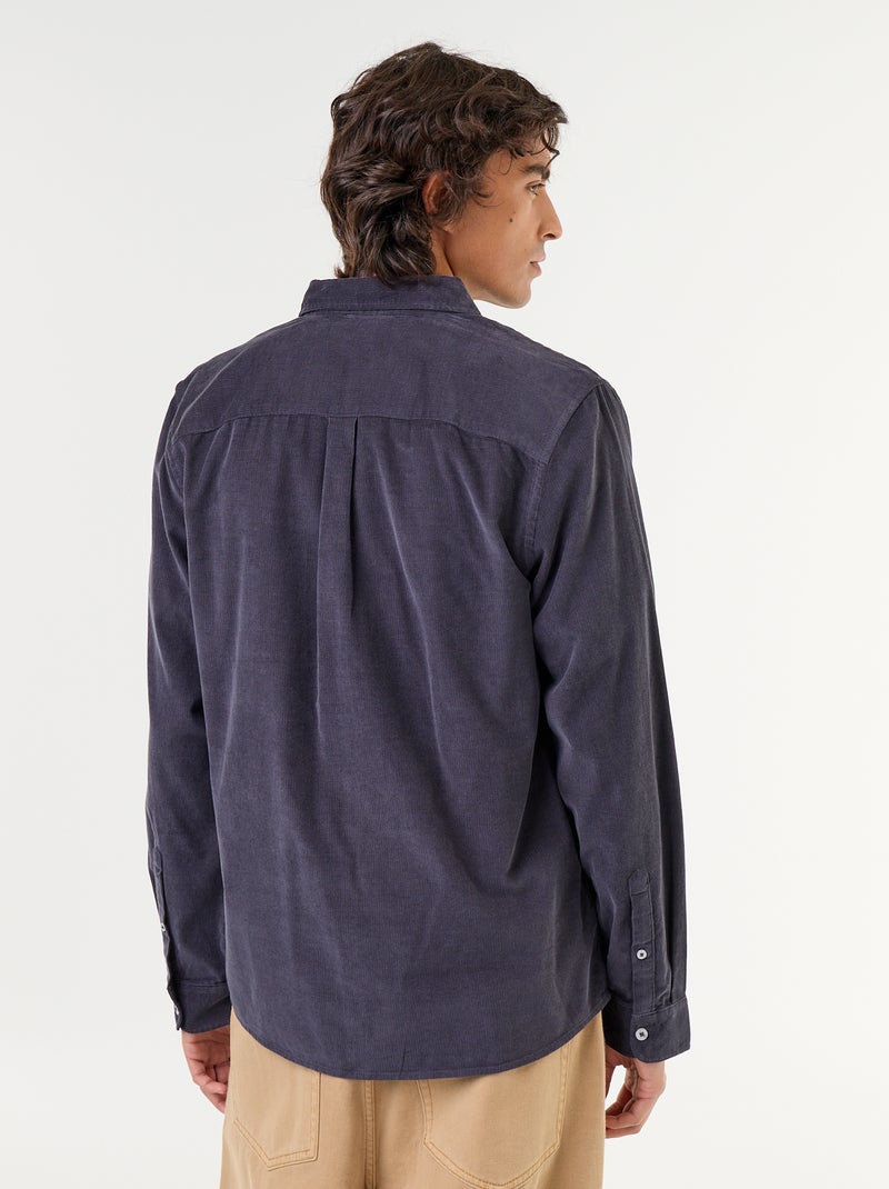Chemise en velours côtelé Bleu - Kiabi