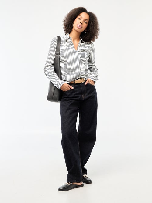 Chemise fittée col italien - Kiabi