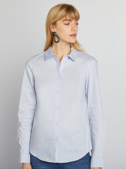 Chemise fittée col italien - Kiabi