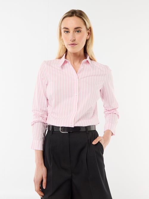 Chemise fittée col italien - Kiabi