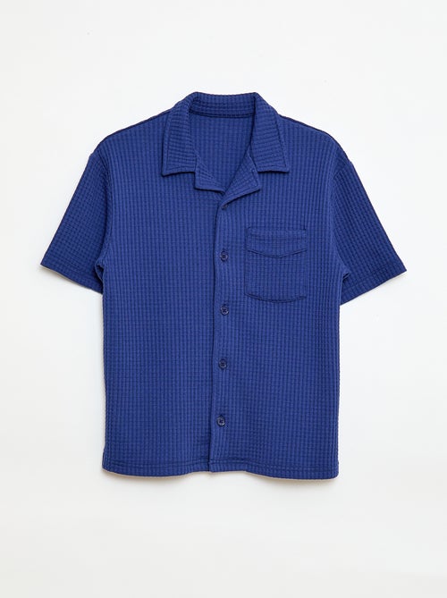Chemise gaufrée unie - Kiabi