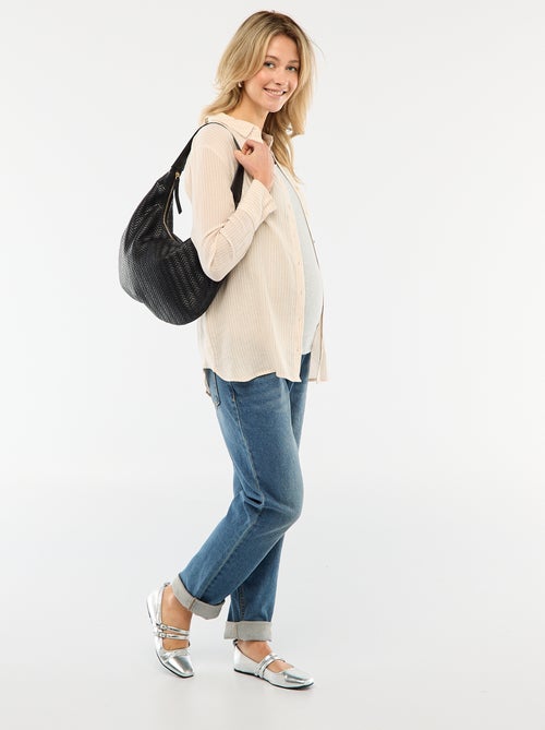 Chemise grossesse en coton rayée - Kiabi