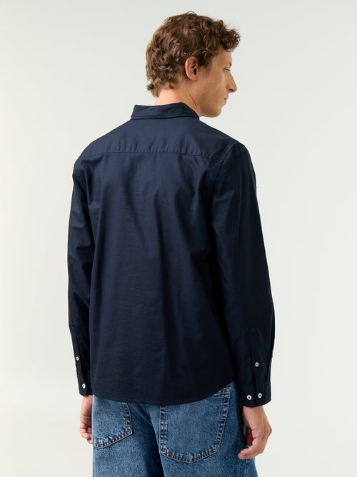 Chemise homme en coton à manches longues - Kiabi