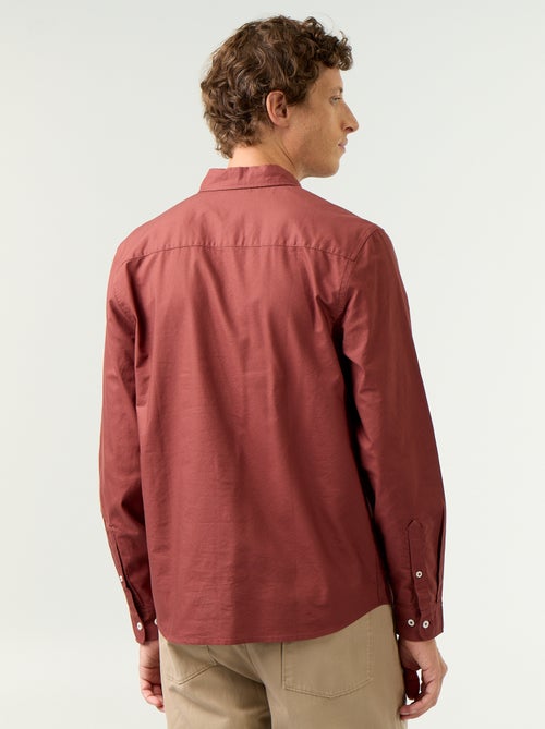 Chemise homme en coton à manches longues - Kiabi