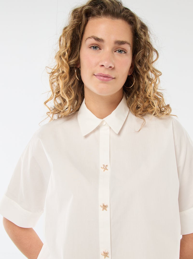 Chemise large à boutons étoiles Blanc - Kiabi