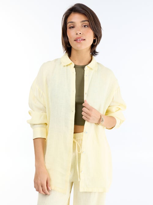 Chemise longue unie - Kiabi