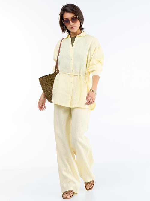 Chemise longue unie - Kiabi