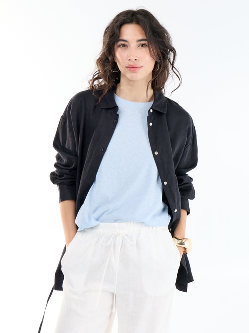 Chemise longue unie - Kiabi