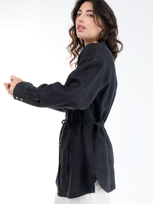Chemise longue unie - Kiabi