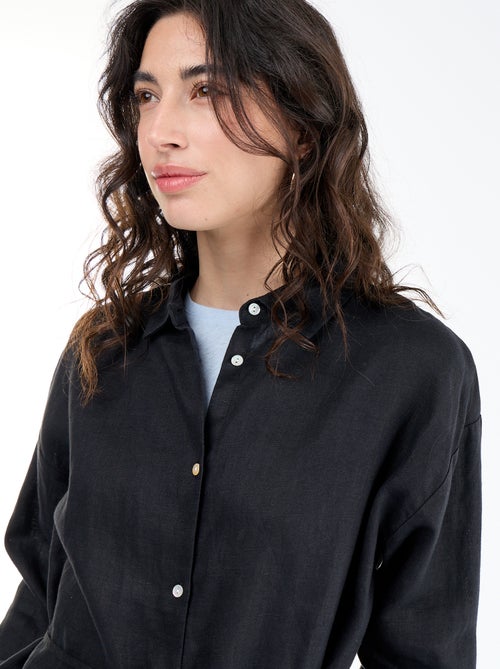 Chemise longue unie - Kiabi